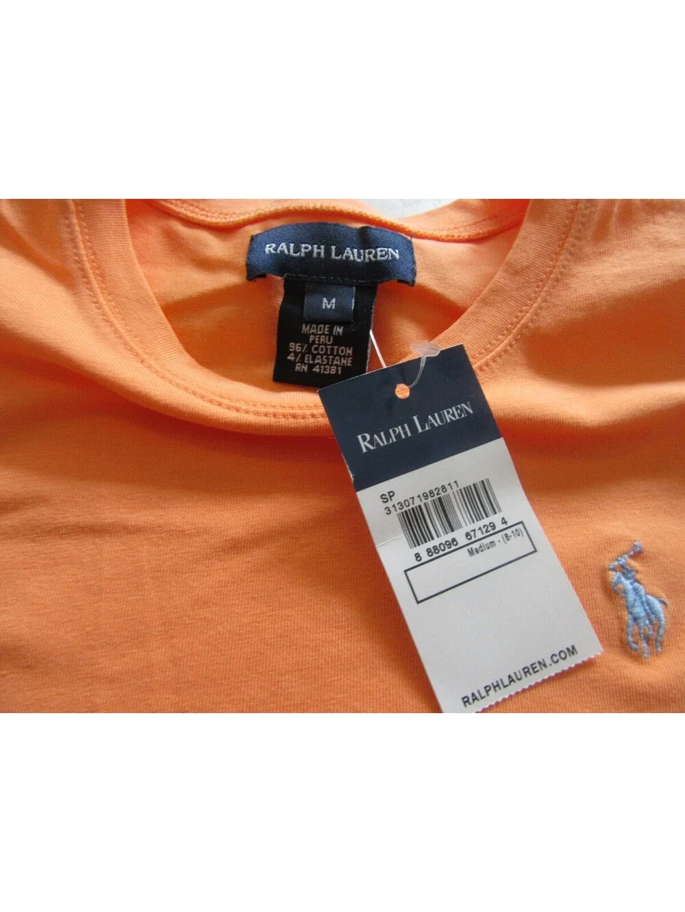 Polo Ralph Lauren Girls Shirt Orange Size Medium M(8-10)